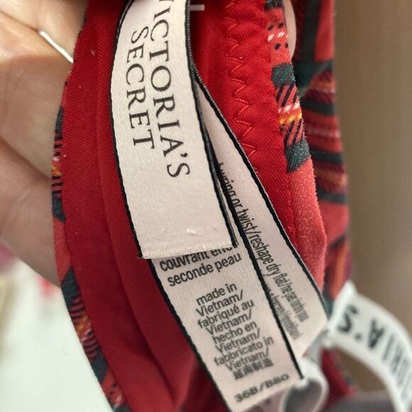 Victoria's Secret Women's Multicolor Plaid T-Shirt Push Up Full Coverage Bra 36B - Picture 8 of 8